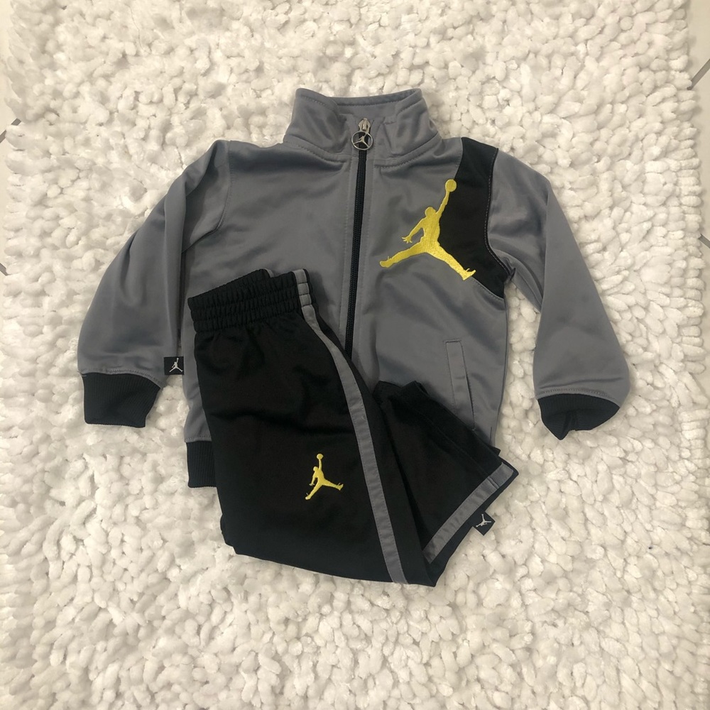 Gray, Black Jordan Track Suit